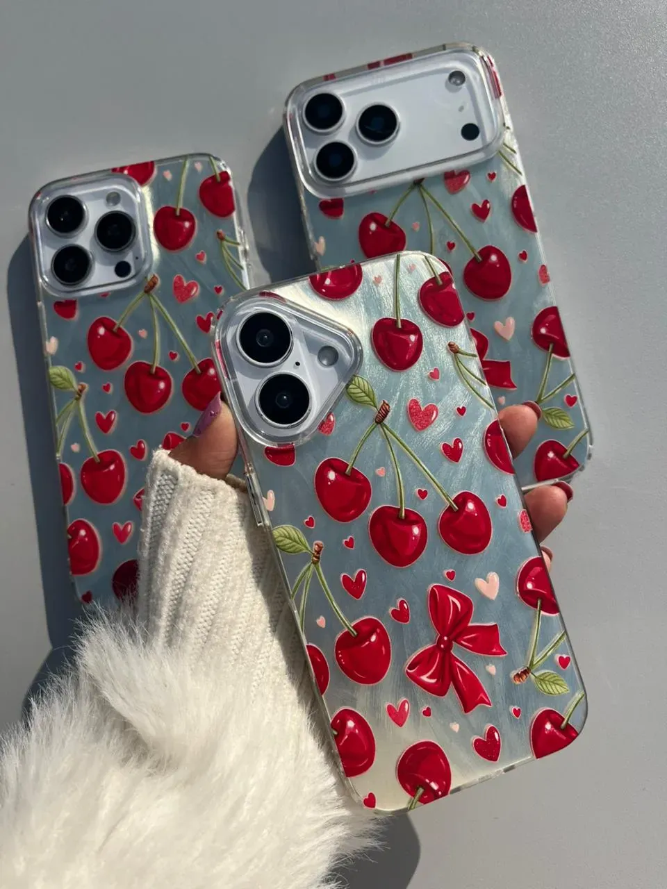 Amo Store Cherry Case | Premium Soft/Hard Back Cover | Compatible with iPhone 11, 12, 13, 14, 15, 16, 17, Pro & Pro Max Models | Protective & Stylish Design