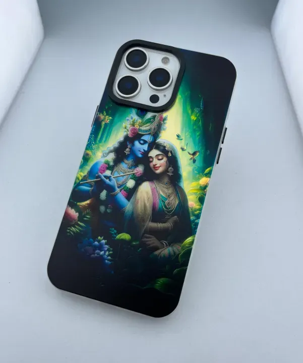 Amo Store Radha and Krishna Printed Soft/Hard Cover for iPhone X16 Pro Max Lightweight Durable Design - Image 2