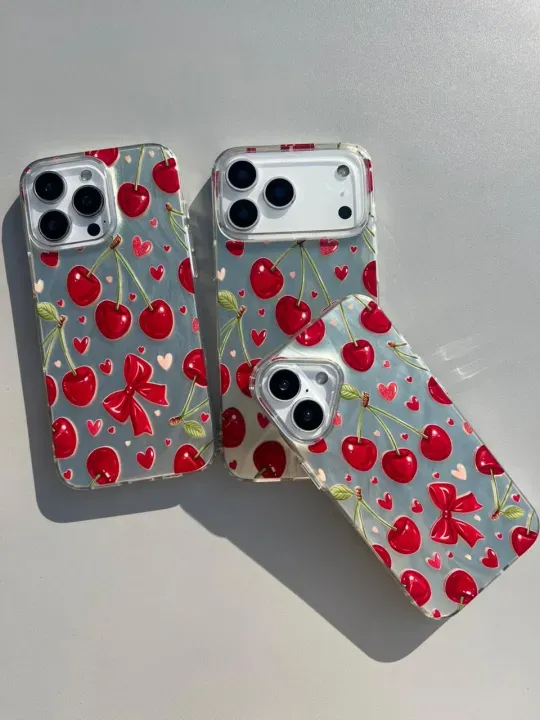 Amo Store Cherry Case | Premium Soft/Hard Back Cover | Compatible with iPhone 11, 12, 13, 14, 15, 16, 17, Pro & Pro Max Models | Protective & Stylish Design - Image 2