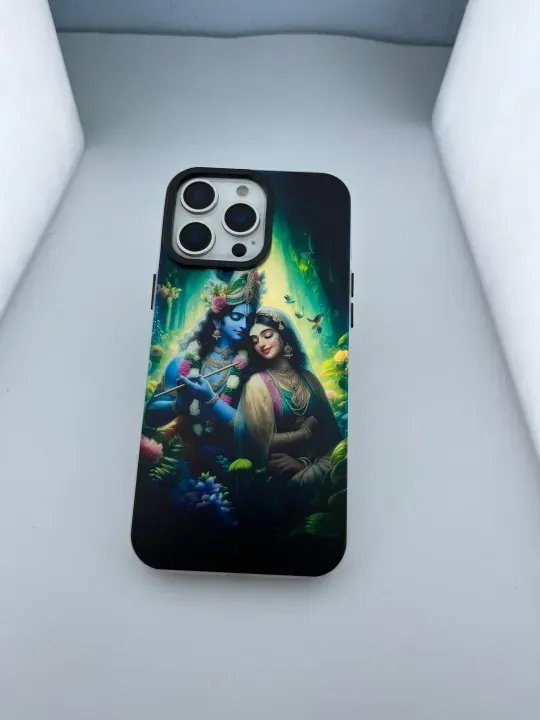 Amo Store Radha and Krishna Printed Soft/Hard Cover for iPhone X16 Pro Max Lightweight Durable Design - Image 3