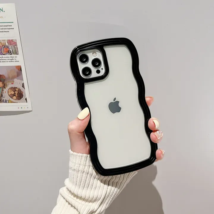 Amo Store Premium Transparent Wavy Design Phone Case for iPhone 11–17 Pro Max, Soft Candy Bumper Slim Protective Cover - Image 3