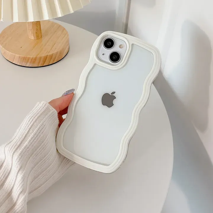 Amo Store Premium Transparent Wavy Design Phone Case for iPhone 11–17 Pro Max, Soft Candy Bumper Slim Protective Cover - Image 4