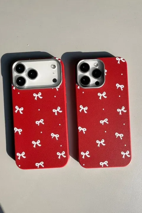 Amo Store Red bow Case | Premium Soft/Hard Back Cover | Compatible with iPhone 11, 12, 13, 14, 15, 16, 17, Pro & Pro Max Models | Protective & Stylish Design - Image 5