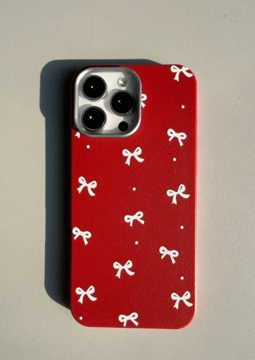 Amo Store Red bow Case | Premium Soft/Hard Back Cover | Compatible with iPhone 11, 12, 13, 14, 15, 16, 17, Pro & Pro Max Models | Protective & Stylish Design - Image 6